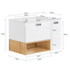 SoBuy | Waschbeckenunterschrank | Unterschrank mit Waschbecken | Badmöbel Weißnatur | BZR178-WN
