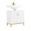 SoBuy | Waschbeckenunterschrank | Badschrank | Waschtisch | Unterschrank Weiß | BZR179-W