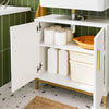 SoBuy | Waschbeckenunterschrank | Badschrank | Waschtisch | Unterschrank Weiß | BZR179-W