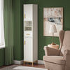SoBuy | Hochschrank mit 2 Türen | Aufbewahrungsschrank | Badschrank Weiß | BZR181-W