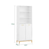 SoBuy | Hochschrank breiter | Badschrank mit Wäschesack | Wäscheschrank | Weiß | BZR182-W