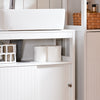 SoBuy | Waschbeckenunterschrank | Badezimmerschrank | Badmöbel Weiß | BZR185-W