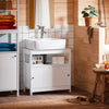 SoBuy | Waschbeckenunterschrank | Badezimmerschrank | Badmöbel Weiß | BZR185-W