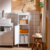 SoBuy | Badkommode | Badschrank Weiß | Badmöbel | Sideboard | Flurschrank | BZR186-W