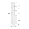 SoBuy | Bad Hochschrank | Aufbewahrungsschrank für Bad | Badschrank Weiß | BZR187-W