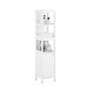 SoBuy | Bad Hochschrank | Aufbewahrungsschrank für Bad | Badschrank Weiß | BZR187-W