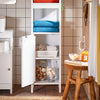 SoBuy | Bad Hochschrank | Aufbewahrungsschrank für Bad | Badschrank Weiß | BZR187-W