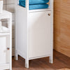SoBuy | Bad Hochschrank | Aufbewahrungsschrank für Bad | Badschrank Weiß | BZR187-W
