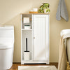 SoBuy | Badkommode mit Toilettenrollenhalter | Badschrank schmales | Sideboard | BZR189-W