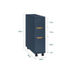 SoBuy | Nischenregal mit 3 Schubladen | Aufbewahrungsschrank mit Rollen | Blau | BZR191-B