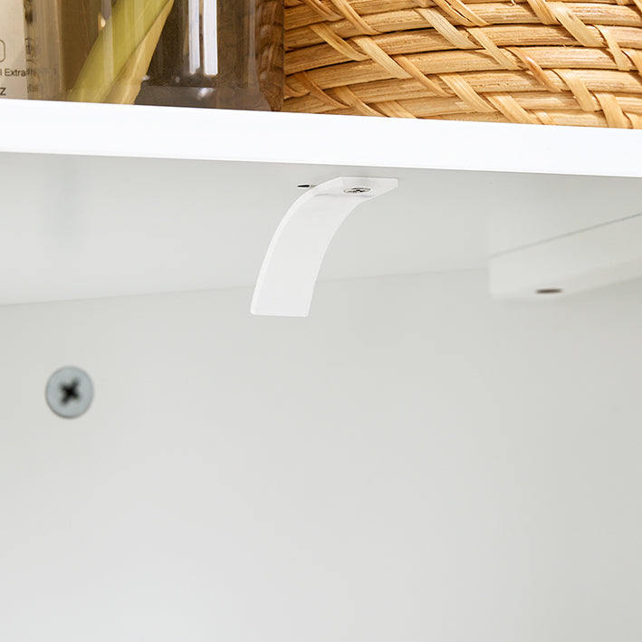 SoBuy | Hochschrank mit 2 Türen | Aufbewahrungsschrank | schmaler Badschrank Weiß | BZR193-W