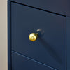 SoBuy | Nischenregal mit 3 Schubladen | Aufbewahrungsschrank mit Rollen | Blau | BZR195-B