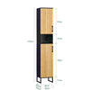 SoBuy | Schmaler Badezimmerschrank | mit Türen Schwarz | 30 × 30 × 170 cm | BZR201-SCH