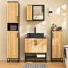 SoBuy | Schmaler Badezimmerschrank | mit Türen Schwarz | 30 × 30 × 170 cm | BZR201-SCH