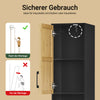 SoBuy | Schmaler Badezimmerschrank | mit Türen Schwarz | 30 × 30 × 170 cm | BZR201-SCH