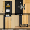 SoBuy | Schmaler Badezimmerschrank | mit Türen Schwarz | 30 × 30 × 170 cm | BZR201-SCH