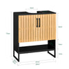 SoBuy | Waschbeckenunterschrank Badezimmerschrank 60 cm breit | Schwarz | BZR202-SCH