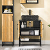 SoBuy | Waschbeckenunterschrank Badezimmerschrank 60 cm breit | Schwarz | BZR202-SCH