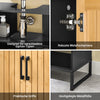 SoBuy | Waschbeckenunterschrank Badezimmerschrank 60 cm breit | Schwarz | BZR202-SCH