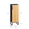 SoBuy | Bad Hochschrank Badezimmerschrank schmal 30cm Bambus | Schwarz | BZR203-SCH