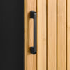 SoBuy | Bad Hochschrank Badezimmerschrank schmal 30cm Bambus | Schwarz | BZR203-SCH