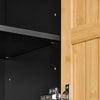 SoBuy | Bad Hochschrank Badezimmerschrank schmal 30cm Bambus | Schwarz | BZR203-SCH