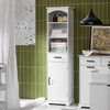 SoBuy | Badezimmerschrank | Hochschrank | 42 cm | mit verstellbaren Einlegeböden | schmaler Badschrank | Weiß | BZR206-W