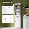 SoBuy | Badezimmerschrank | Hochschrank | 42 cm | mit verstellbaren Einlegeböden | schmaler Badschrank | Weiß | BZR206-W