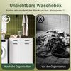 SoBuy | Wäscheschrank | mit 2 Wäschesäcke | Badezimmerschrank mit 2 Schubladen | Wäschekorb Weiß | BZR208-W