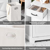 SoBuy | Wäscheschrank | mit 2 Wäschesäcke | Badezimmerschrank mit 2 Schubladen | Wäschekorb Weiß | BZR208-W