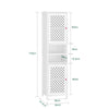 SoBuy | Badezimmerschrank Hoch Badschrank Schmal mit 2 Türen & Offenem Regal | Weiß 45x41.5x170cm | BZR209-W