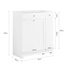 SoBuy | Badezimmerschrank | mit 1 Schublade | 2 Wäschekörben & Ausziehfach | Weiß | 78x38x90cm | BZR214-W
