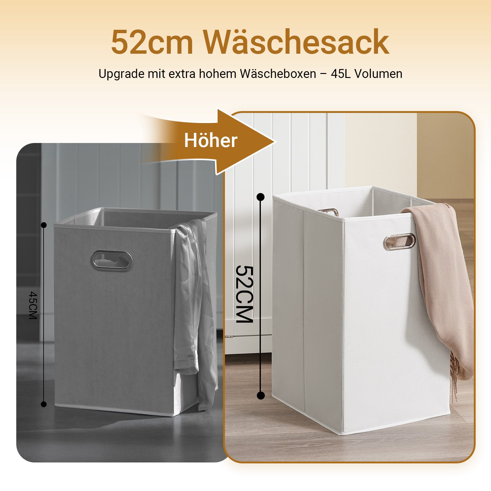 SoBuy | Hochschrank schmal | mit 2 Wäschekörben | 2 Schubladen | Weiß | BZR215-W