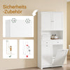 SoBuy | Badezimmerschrank schmal | Hochschrank | mit 2 Wäschekörben | 2 Schubladen | 78x38x181cm | Weiß | BZR215-W