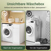 SoBuy | Waschmaschinenschrank | Badezimmerschrank | mit Wäschekorb & Schublade | Weiß BZR217-WN