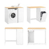 SoBuy | Waschmaschinenschrank | Badezimmerschrank | mit Wäschekorb & Schublade | Weiß BZR217-WN