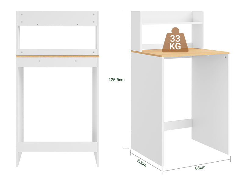 SoBuy Waschmaschinenschrank Waschküchen Organizer offenes Fach Weiß 65x60x126 cm BZR224-WN