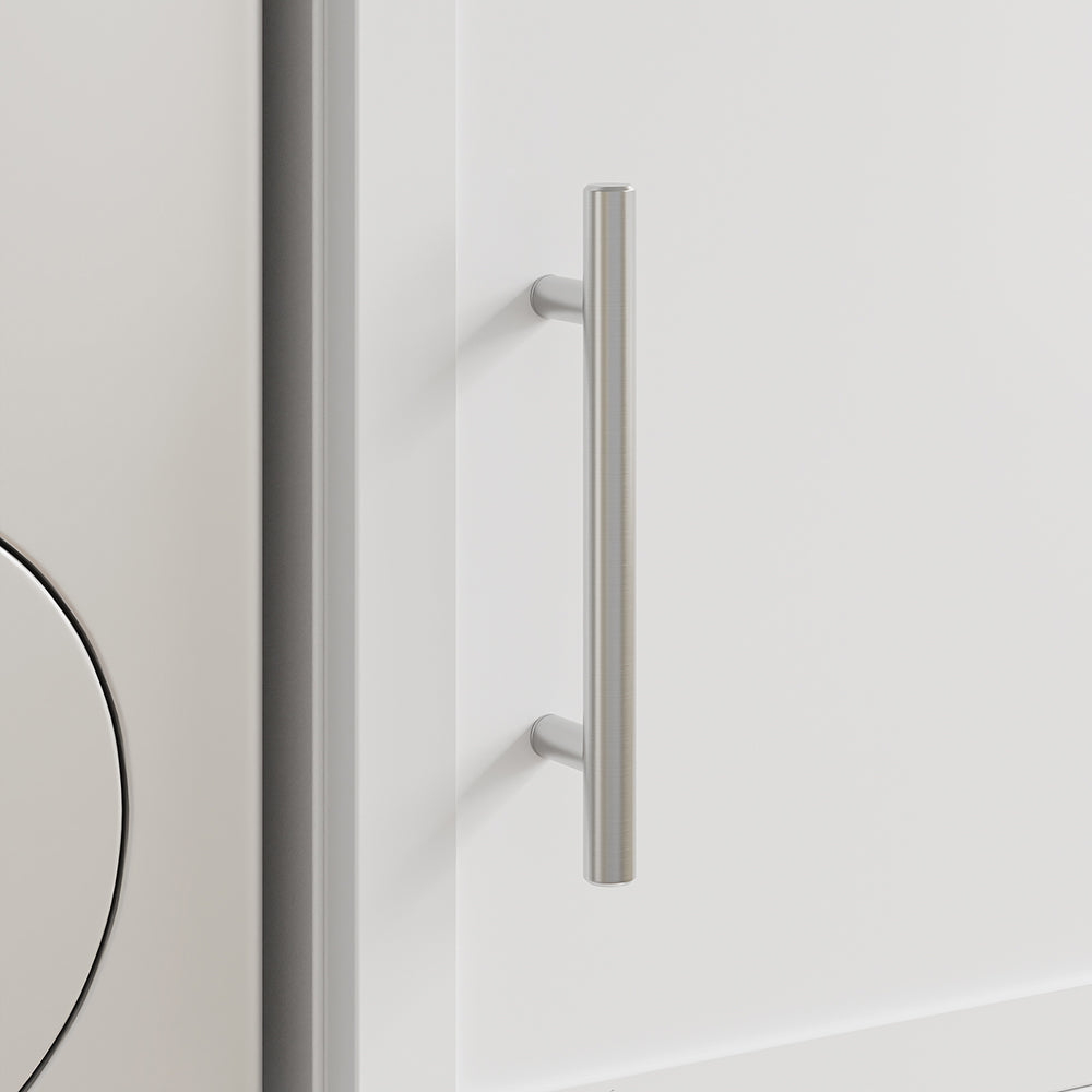 SoBuy | Wäschesammler | Waschmaschinenschrank mit Türen und Schublade | White | BZR231-W