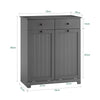SoBuy | Badezimmerschrank mit 2 Wäschesäcken | Wäschesammler | Wäschekorb Dunkelgrau | 78x90x38cm | BZR33-II-DG