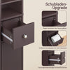 SoBuy | Badzimmerschrank Schmal | mit Verstellbare Ablagen | Braun | BZR34-II-BR