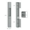 SoBuy | Bad Hochschrank | mit Verstellbare Ablagen schmal | Hellgrau | 20x180x20cm | BZR34-II-HG