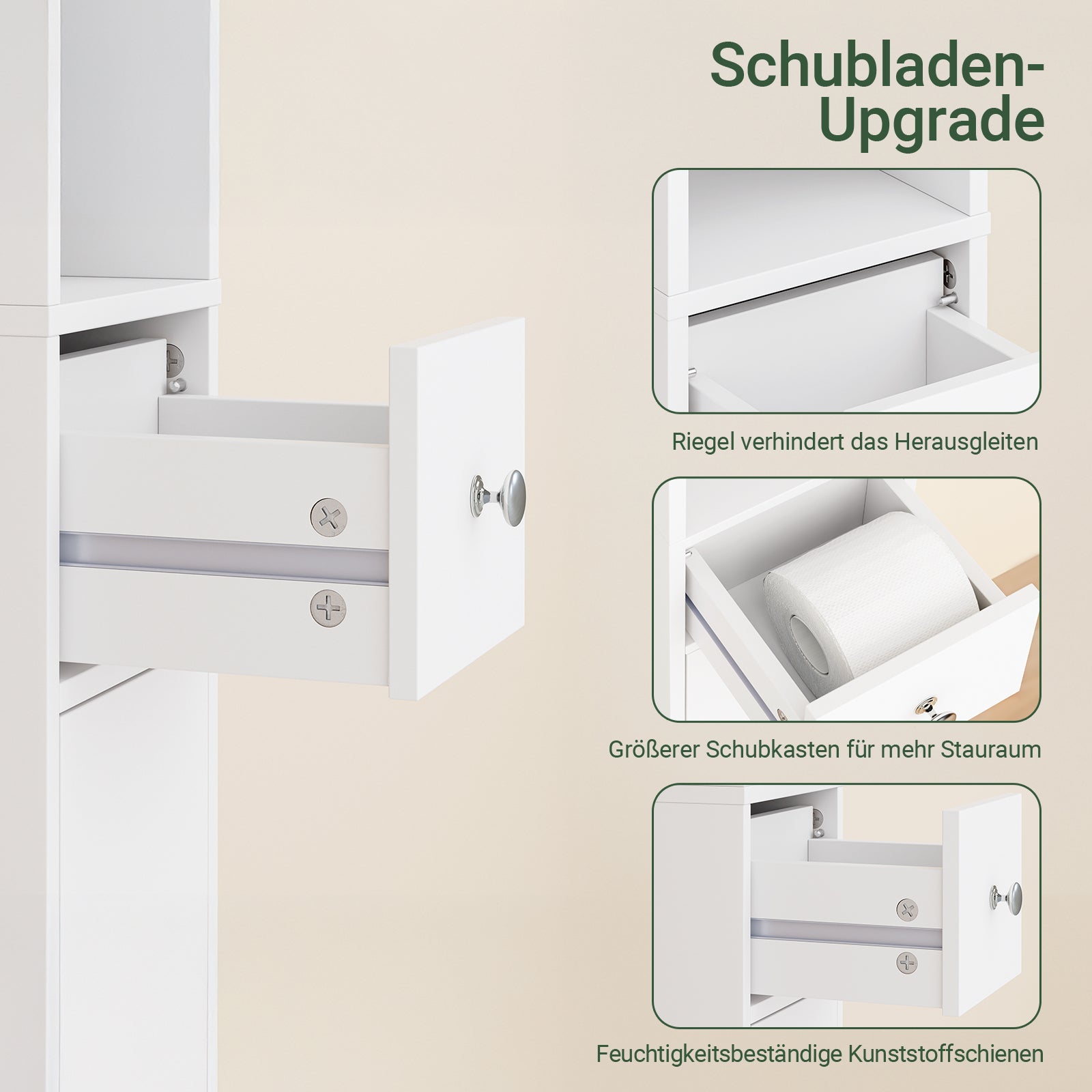 SoBuy | Badhochschrank | mit Verstellbare Ablagen schmal | Weiß | 20x180x20cm | BZR34-II-W