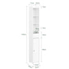 SoBuy Bad Hochschrank mit Verstellbare Ablagen schmal Weiß 20x145x20cm BZR34-K-W