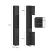 SoBuy Bad Hochschrank mit Verstellbare Ablagen schmal Schwarz 20x180x20cm BZR34-SCH