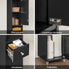 SoBuy Bad Hochschrank mit Verstellbare Ablagen schmal Schwarz 20x180x20cm BZR34-SCH