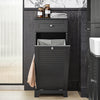 SoBuy | Wäscheschrank mit Wäschesack | Wäschesammler | Wäschekorb | Dunkelgrau | BZR73-DG