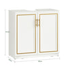 Vorverkauf | SoBuy | Waschbeckenunterschrank | Badschrank | Waschtisch | Weiß+Gold | BZR86-W