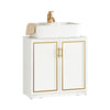 Vorverkauf | SoBuy | Waschbeckenunterschrank | Badschrank | Waschtisch | Weiß+Gold | BZR86-W
