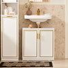 Vorverkauf | SoBuy | Waschbeckenunterschrank | Badschrank | Waschtisch | Weiß+Gold | BZR86-W