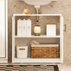 Vorverkauf | SoBuy | Waschbeckenunterschrank | Badschrank | Waschtisch | Weiß+Gold | BZR86-W